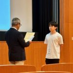 M2 田中君、授賞式にて。