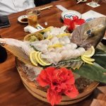 懇親会で宮古島のタイやアグー豚のしゃぶしゃぶなどを堪能しました。